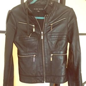 Leather Jacket Blanc Noir